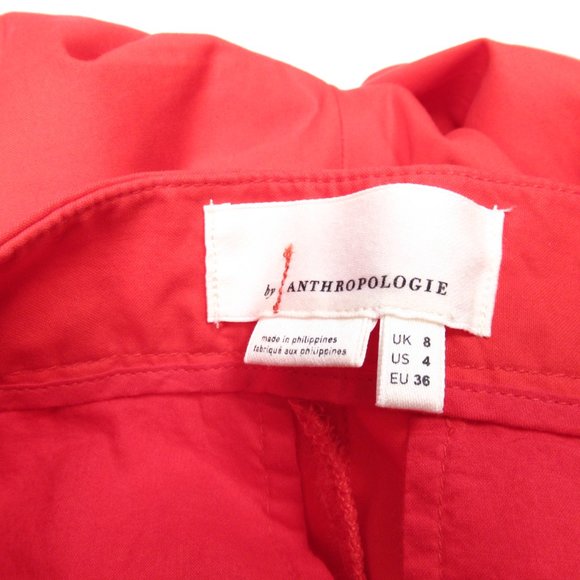 NWOT ❣️ Anthropologie Poplin Wide-Leg Pants Red - Size 4 - Picture 12 of 12